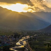 Dawn view of Paro town Windhorse Tours