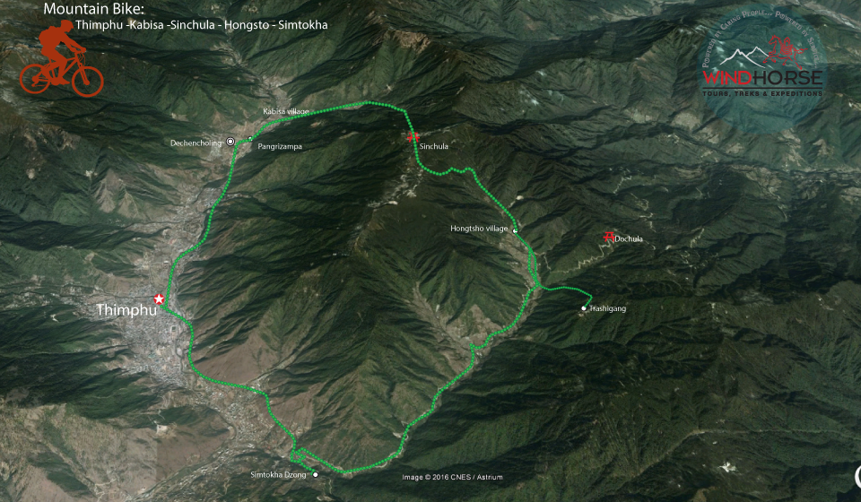 biking thimphu hongtsho map Windhorse Tours