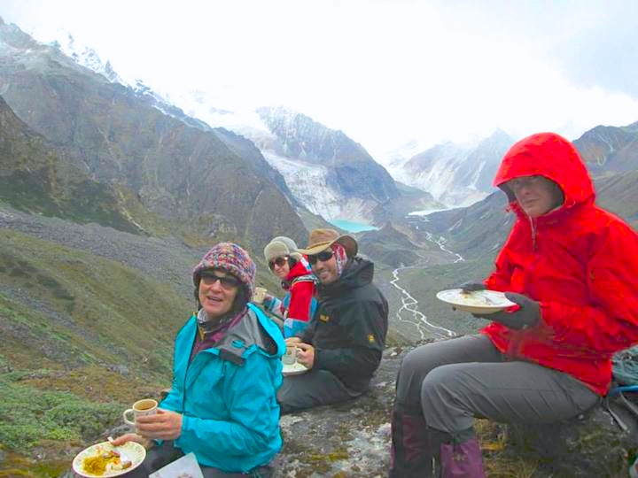 Typical trekking Day in Bhutan 1 Windhorse Tours Lunch well earned after hard day crossing Gangla Karchung Pass. ( Snowman Trek) Oct 2014 Courtesy Kirill and olga