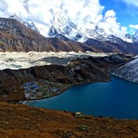 Gokyo 3rd lake and village photo taken from Gokyo Ri Windhorse Tours