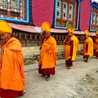 Monks at the holy place Tangbuche Monastery Windhorse Tours