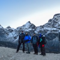 D9.1 Tourist takking picture at Chola Phedi On the background Chola pass and Chola Peak Windhorse Tours