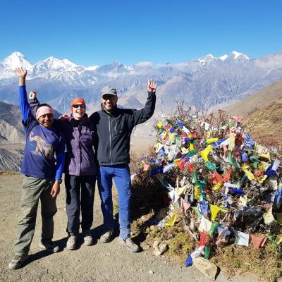 Guide with guest during Annapurna Circuit Trek Windhorse Tours