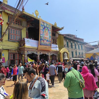 thanka dislplay during festival Windhorse Tours