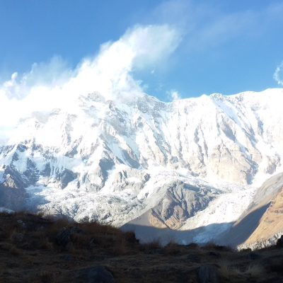 glaiceir view with aanapurna 1 from ABc Windhorse Tours
