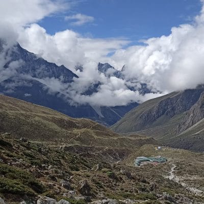 from lobuhe to pheriche view min Windhorse Tours