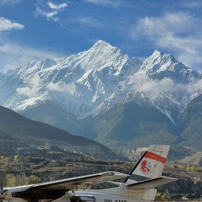 Mt. Nilgiri from Jomsom airport Windhorse Tours